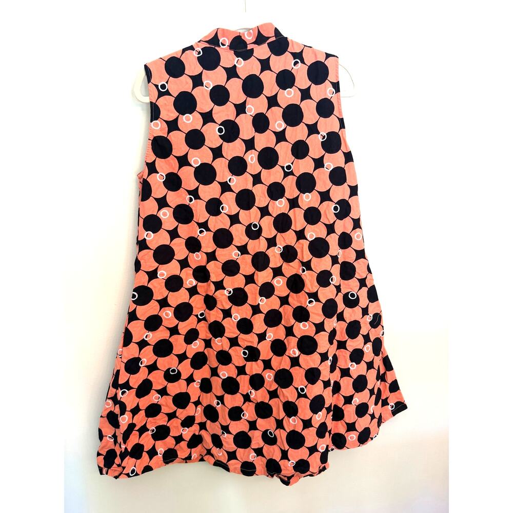 Zuri Bubble Yum Swing Trapeze Dress Cotton Pink White Black Floral Size Medium - Picture 8 of 10